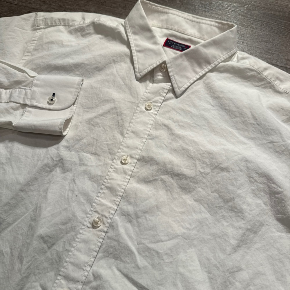 UNTUCKit Shirt Men XL White 100% Cotton Long Sleeve Casual Preppy Summer Classic